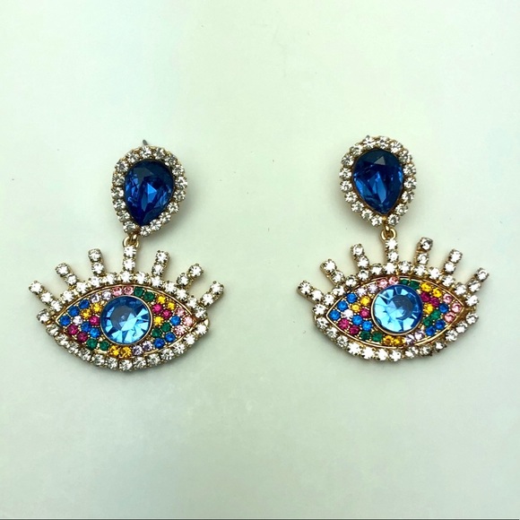 Evil Eye Earrings - Picture 2 of 3